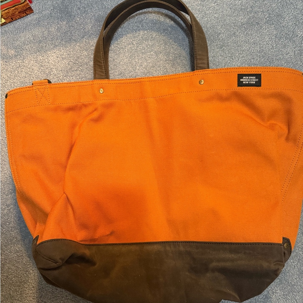 Jack Spade Dipped Industrial Canvas Coal Bag(Orange and Brown)